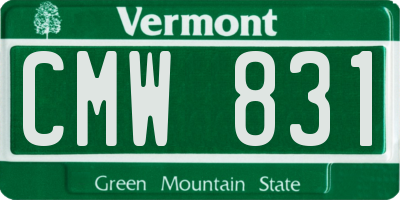VT license plate CMW831