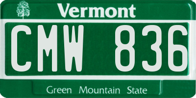 VT license plate CMW836