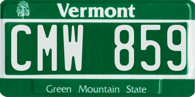 VT license plate CMW859
