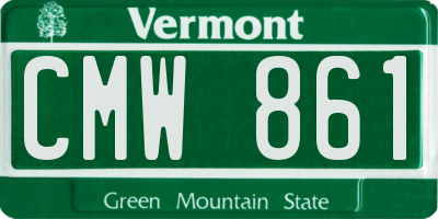 VT license plate CMW861