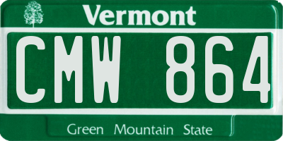 VT license plate CMW864