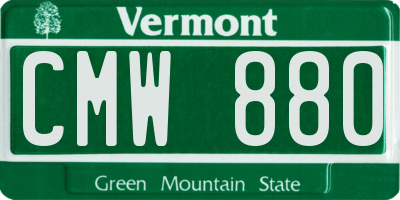 VT license plate CMW880