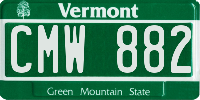VT license plate CMW882