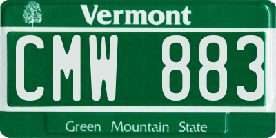 VT license plate CMW883