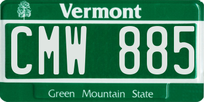 VT license plate CMW885