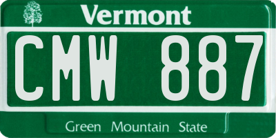 VT license plate CMW887