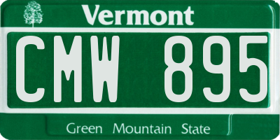 VT license plate CMW895