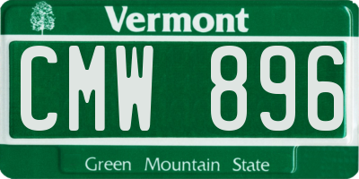 VT license plate CMW896
