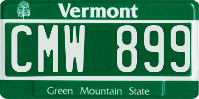 VT license plate CMW899