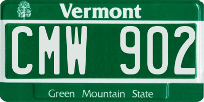 VT license plate CMW902
