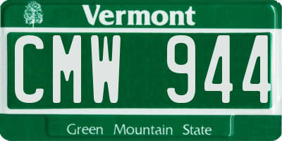 VT license plate CMW944