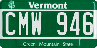 VT license plate CMW946