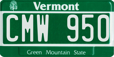 VT license plate CMW950