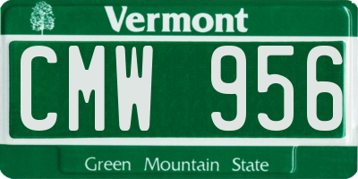 VT license plate CMW956