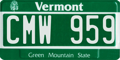 VT license plate CMW959