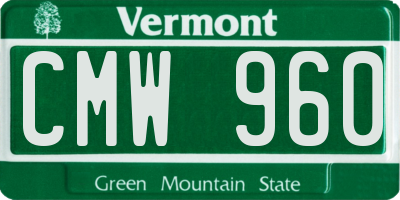 VT license plate CMW960