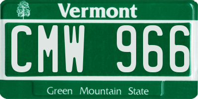 VT license plate CMW966
