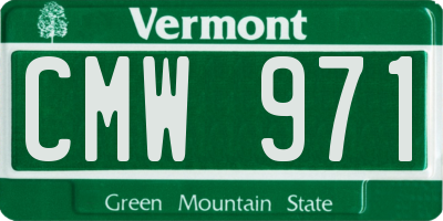 VT license plate CMW971