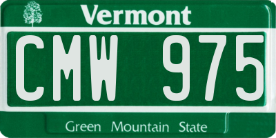 VT license plate CMW975
