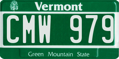 VT license plate CMW979