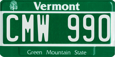VT license plate CMW990