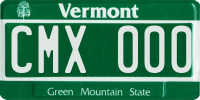 VT license plate CMX000
