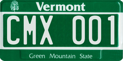VT license plate CMX001