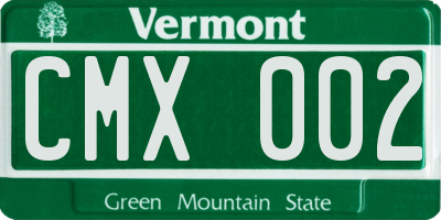 VT license plate CMX002