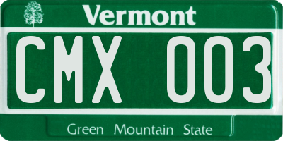 VT license plate CMX003