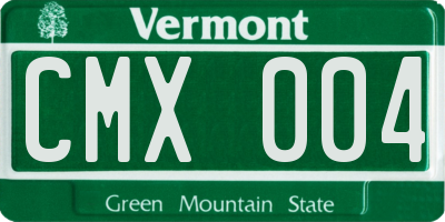 VT license plate CMX004