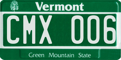 VT license plate CMX006