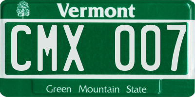 VT license plate CMX007