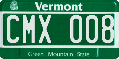 VT license plate CMX008