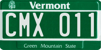 VT license plate CMX011