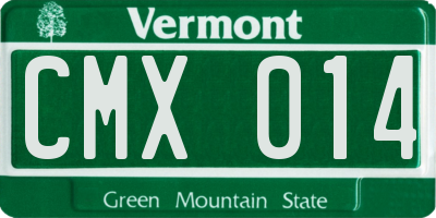 VT license plate CMX014