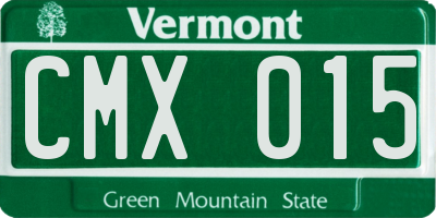 VT license plate CMX015