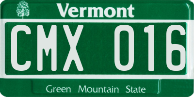 VT license plate CMX016