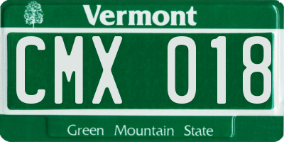 VT license plate CMX018