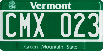 VT license plate CMX023