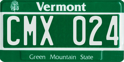VT license plate CMX024