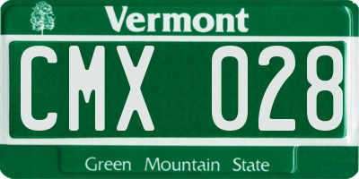 VT license plate CMX028