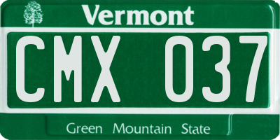 VT license plate CMX037