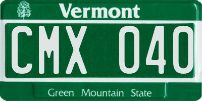 VT license plate CMX040
