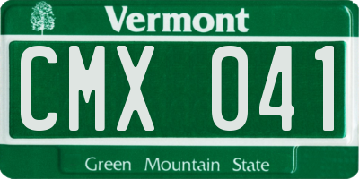 VT license plate CMX041