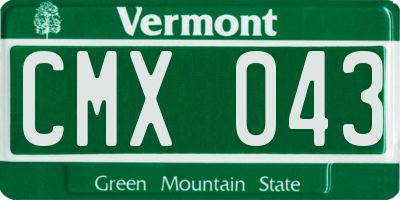 VT license plate CMX043