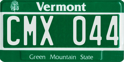 VT license plate CMX044