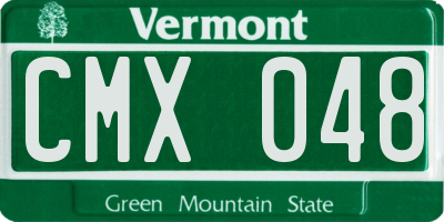 VT license plate CMX048