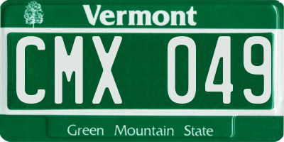 VT license plate CMX049
