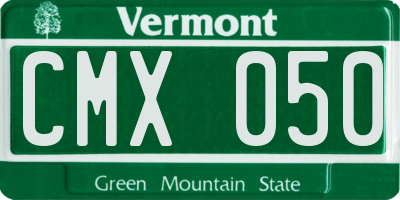 VT license plate CMX050