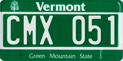 VT license plate CMX051